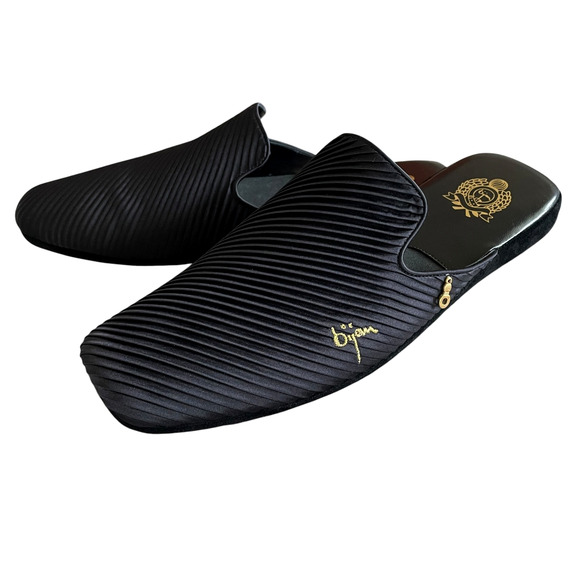 HOUSE OF BIJAN Men\'s Size 11 Black Silk Suede Indoor Luxury Loafers Slippers NEW main image 9